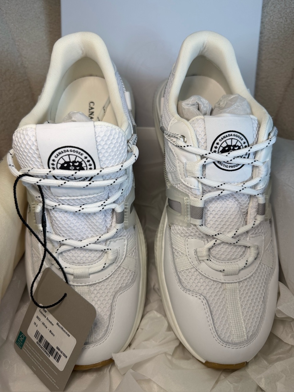Canada Goose Cascade Sneakers – White – Men’s US 10.5 / EU 44 – Brand New – 100%